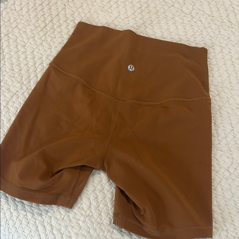 lululemon athletica Brown Bike Shorts High-Waisted Seamless